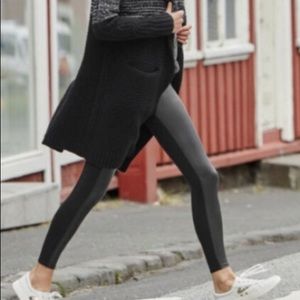 Athleta Gleam faux leather front leggings